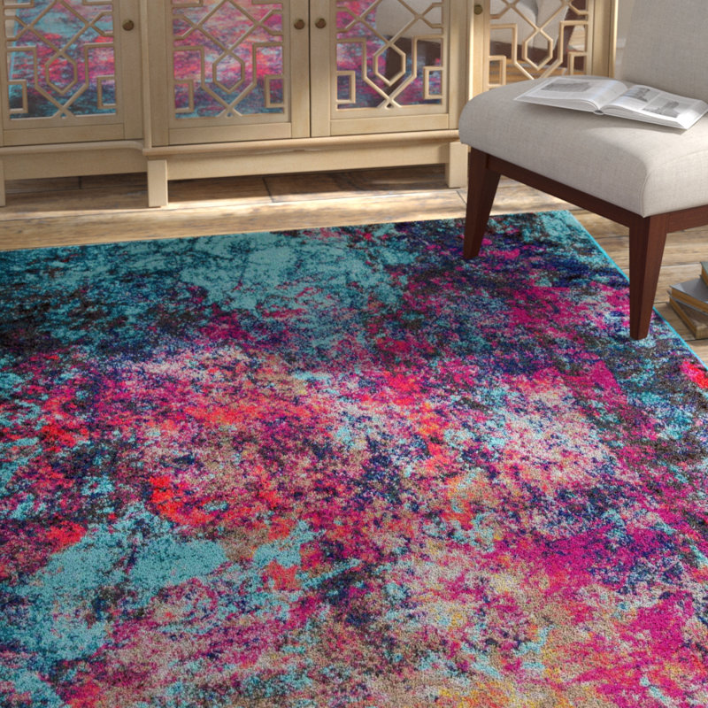 Bungalow Rose Taina Pink/Blue Area Rug & Reviews Wayfair